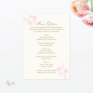 Vintage Rose Invitation Menu - Wedding Stationery Vintage Rose Invitation Menu