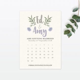 Watercolour Flora Save The Date - Wedding Stationery Watercolour Flora Save The Date