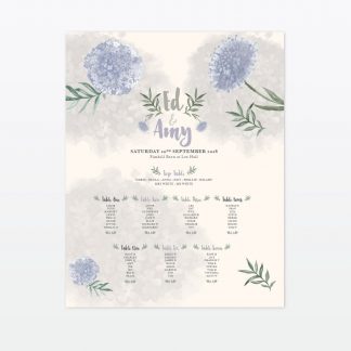Watercolour Flora Table Plan - Wedding Stationery Watercolour Flora Table Plan