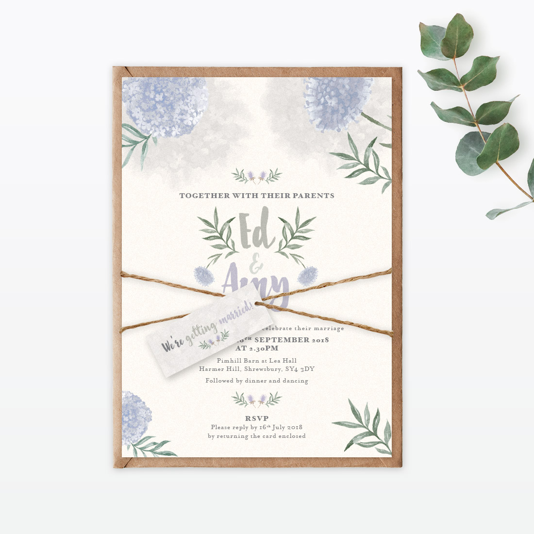 Watercolour Flora Wedding Invitation - Wedding Stationery Watercolour Flora Wedding Stationery