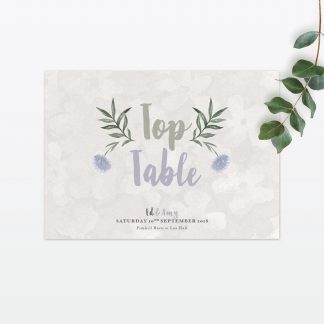 Watercolour Flora Table Numbers - Wedding Stationery Watercolour Flora Table Numbers
