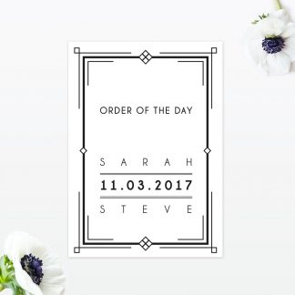 Art Deco Order Of The Day - Wedding Stationery Art-Deco-Wedding-Order-of-the-Day