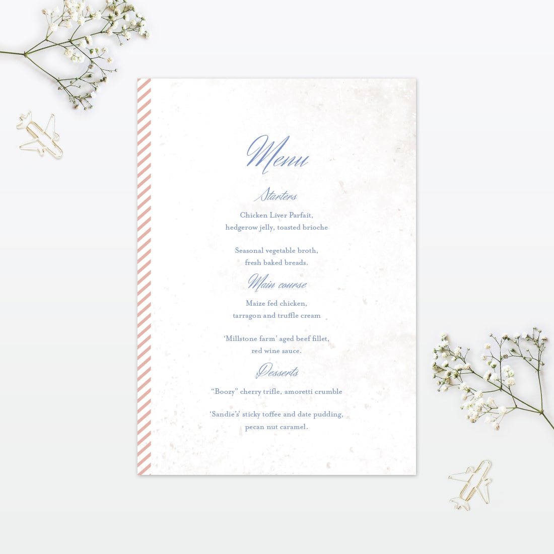 Destination Table Menu - Wedding Stationery Wedding Table Menu Destination Love Invited