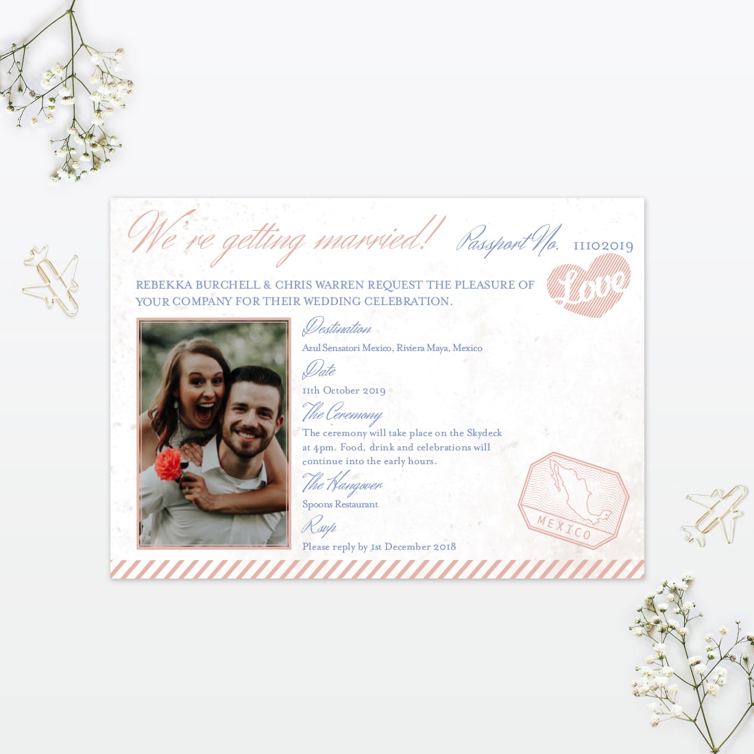Destination Wedding Invitation - Wedding Stationery Destination Wedding Invitation - Image 5