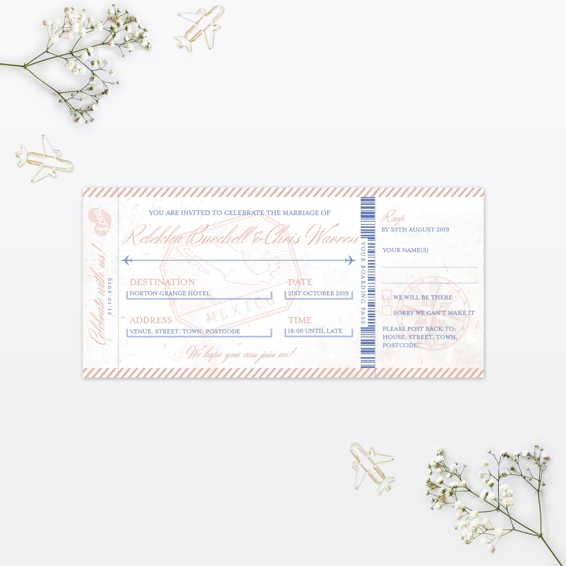 Destination Wedding Invitation - Wedding Stationery Destination Wedding Invitation - Image 9