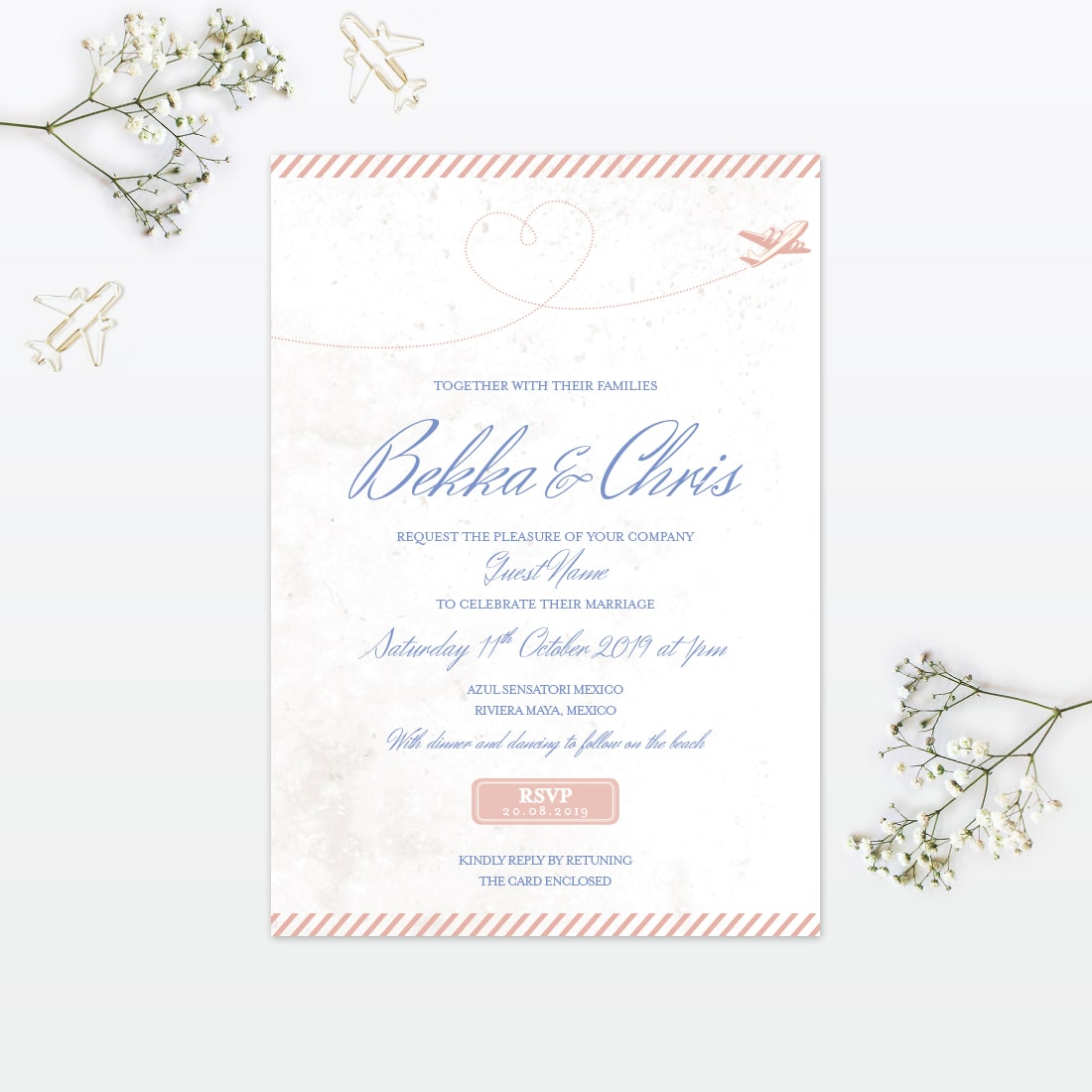 Destination Wedding Invitation - Wedding Stationery Destination Wedding Invitation - Image 10