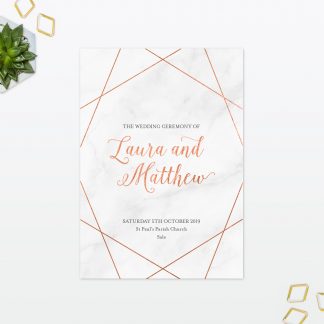 Wedding Geometric Order Of Service Love Invited