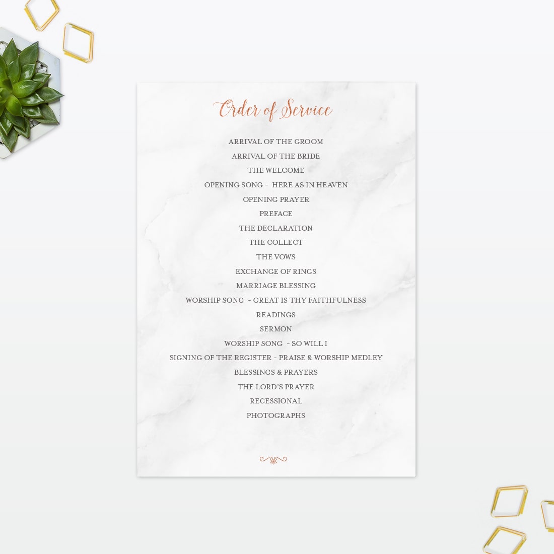 Geometric Order of Service - Wedding Stationery Geometric Order of Service - Image 3