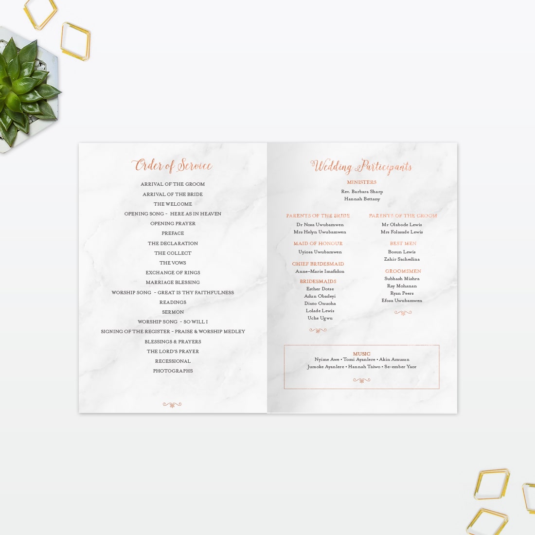 Geometric Order of Service - Wedding Stationery Geometric Order of Service - Image 6