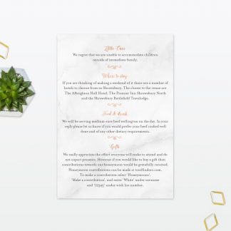 Wedding Information Card Geometric Foil Love Invited