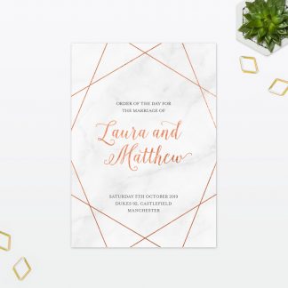 Wedding Passport Order of the day Geometric Foil Love Invited