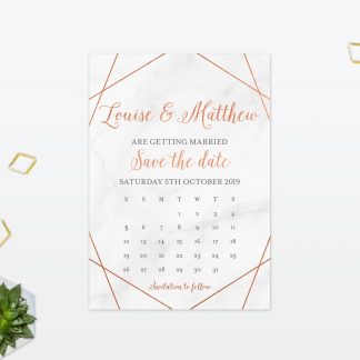 Wedding Save The Date Geometric Foil Love Invited