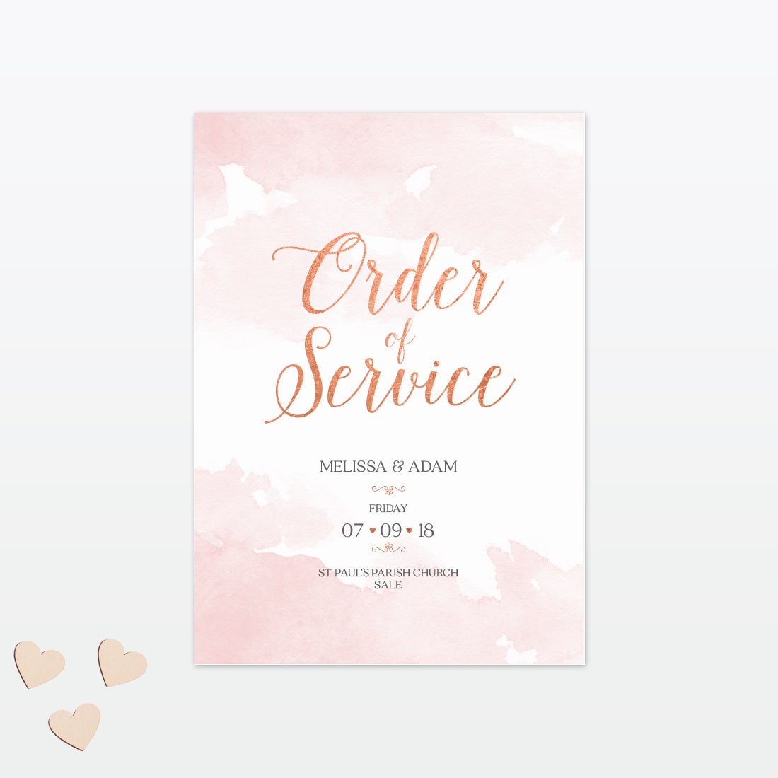 Sweetheart Order Service - Wedding Stationery Sweetheart wedding order of service Love Invited