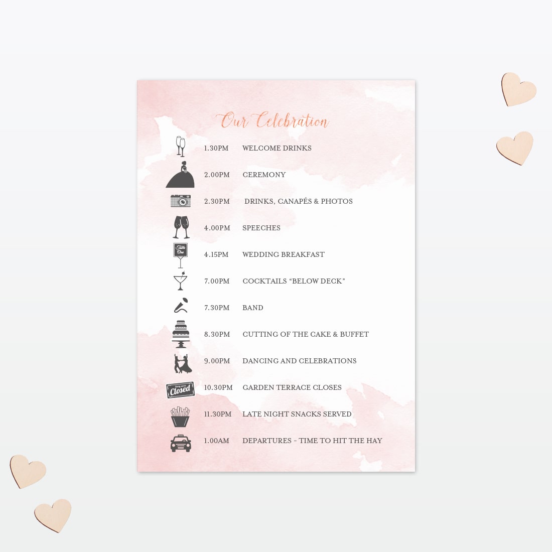 Sweetheart Order Of The Day - Wedding Stationery Sweetheart Order Of The Day - Image 2