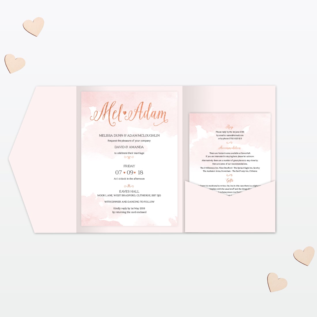 Sweetheart Wedding Invitation - Wedding Stationery Sweetheart Wedding Invitation Pocket Folder Love Invited