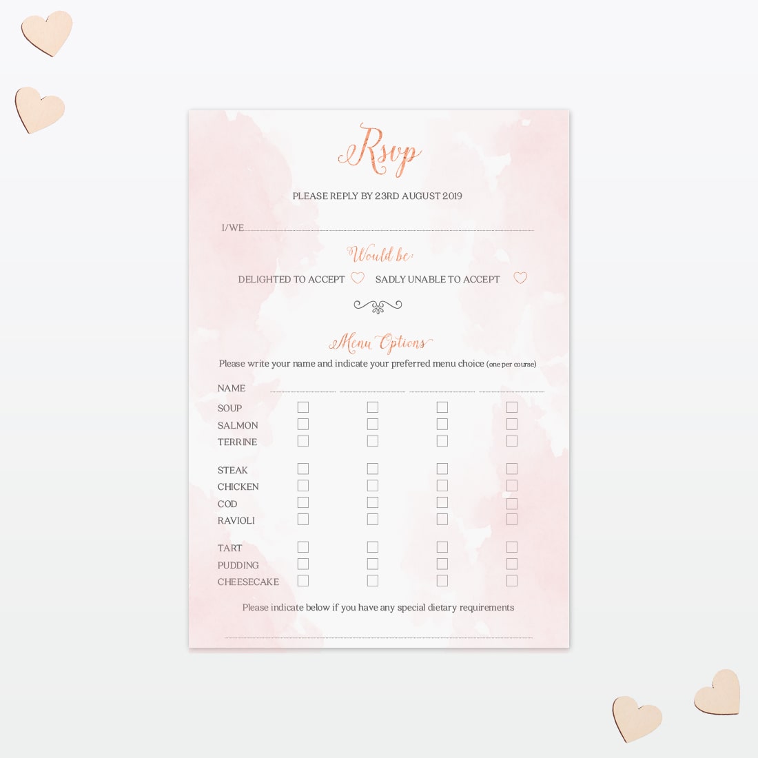 Sweetheart RSVP - Wedding Stationery Wedding Postcard RSVP Sweetheart Love Invited
