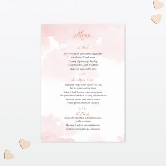 Wedding Table Menu Sweetheart Love Invited