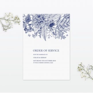 Beautiful Butterfly wedding order of service Love Invited
