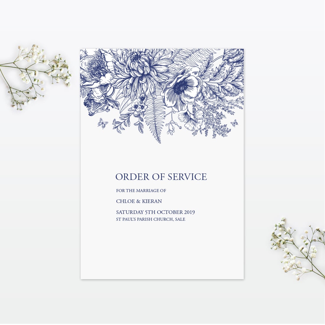 Beautiful Butterfly Order Of Service - Wedding Stationery Beautiful Butterfly wedding order of service Love Invited