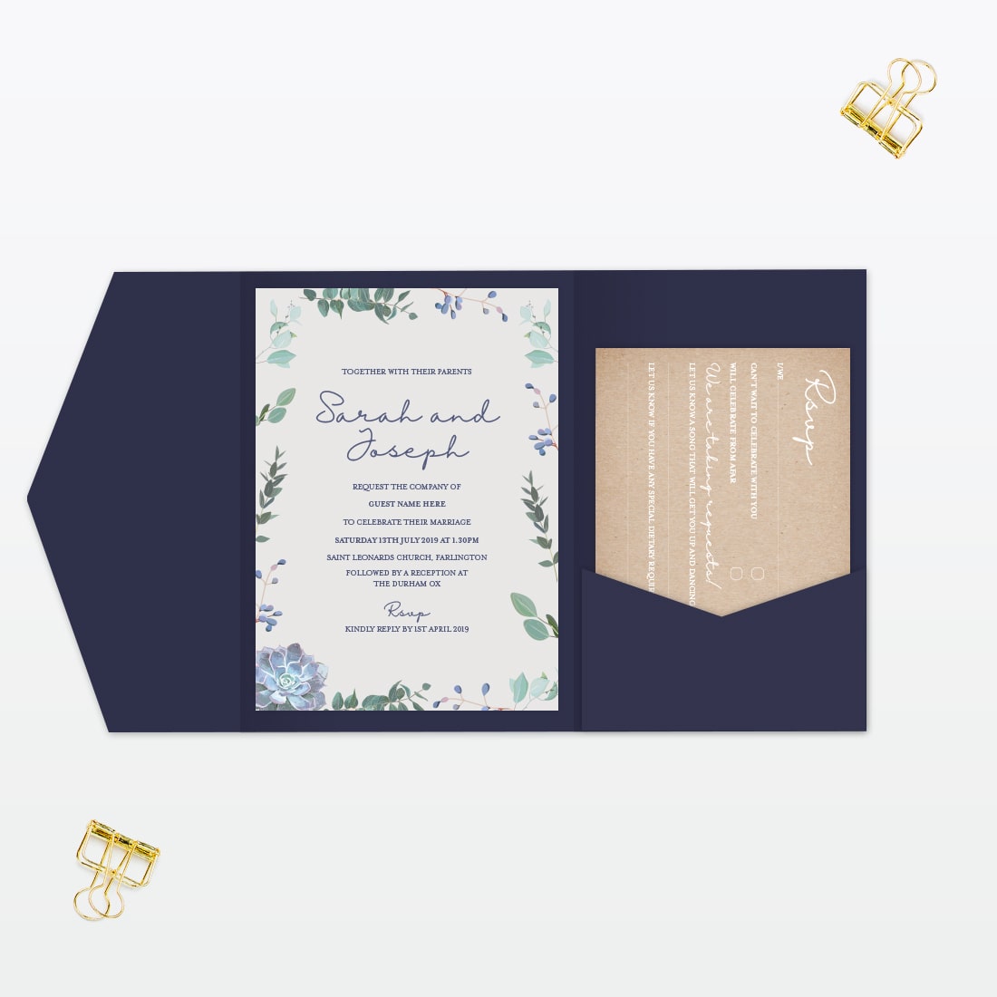 Botanical Wedding Invitation - Wedding Stationery Botanical Wedding Invitation - Image 4