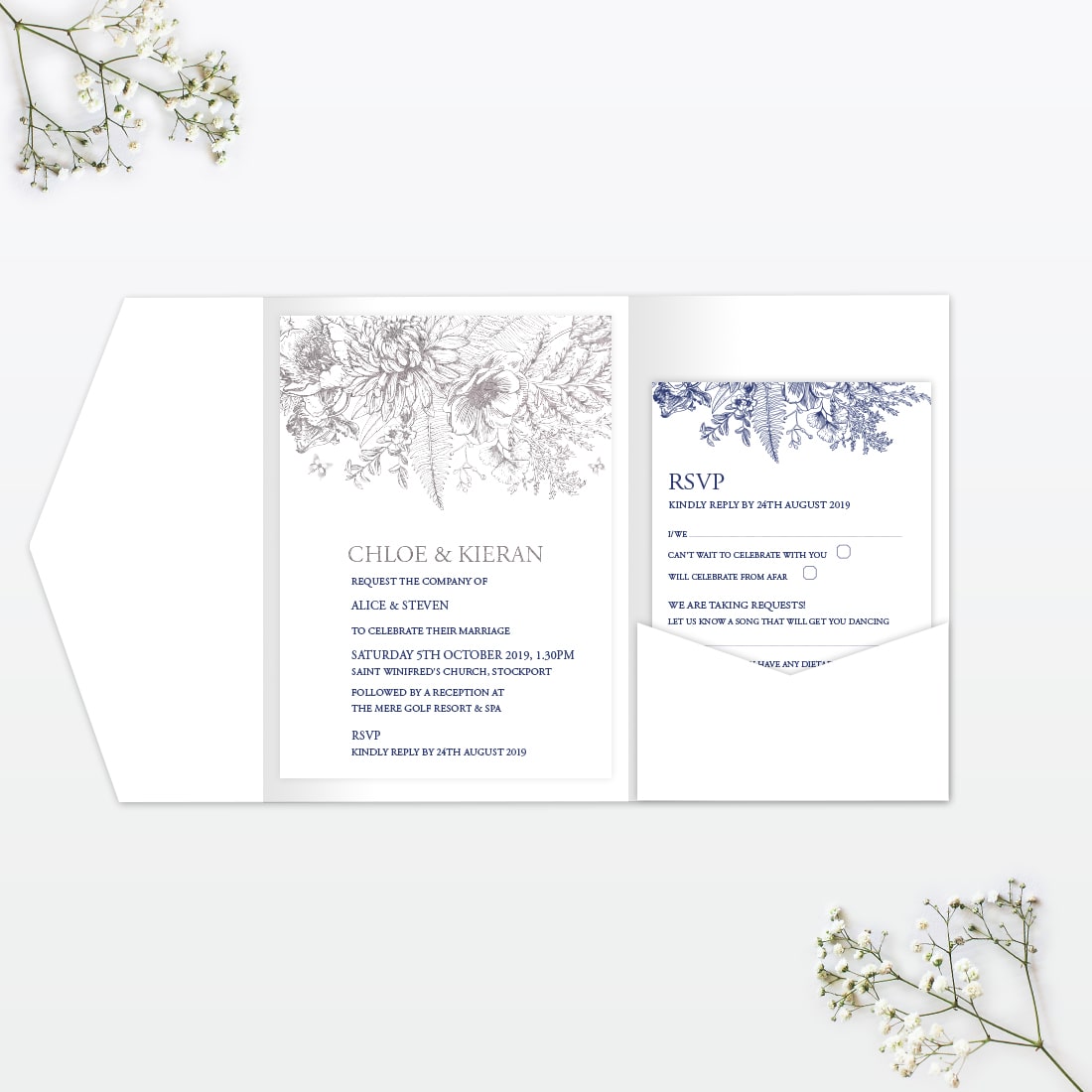 Beautiful Butterfly Wedding Invitation - Wedding Stationery Beautiful Butterfly Pocket Fold Wedding Invitation Love Invited
