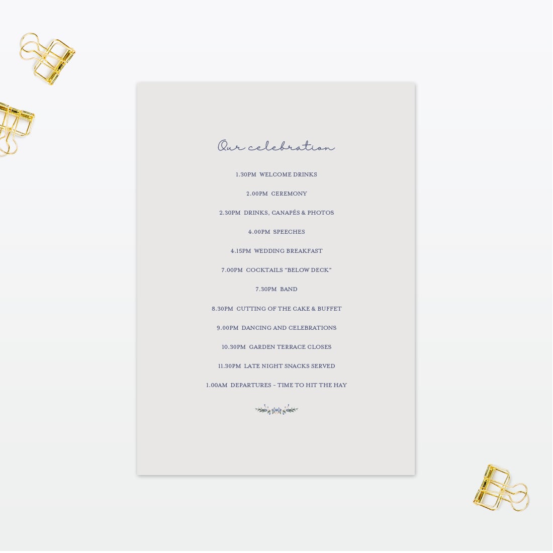 Botanical Order Of The Day - Wedding Stationery Botanical Order Of The Day - Image 2