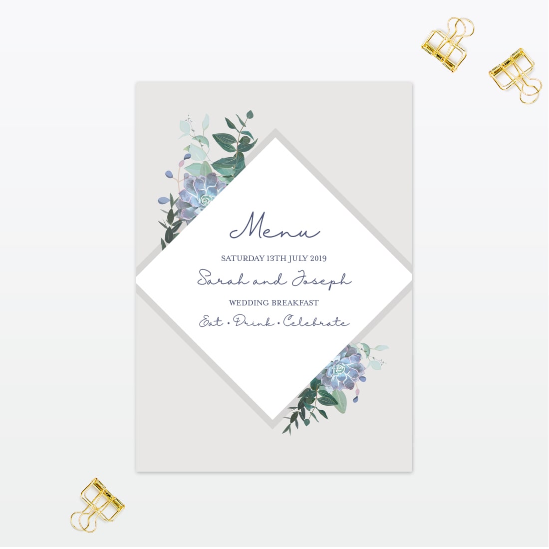 Botanical Table Menu - Wedding Stationery Botanical wedding table menu Love Invited