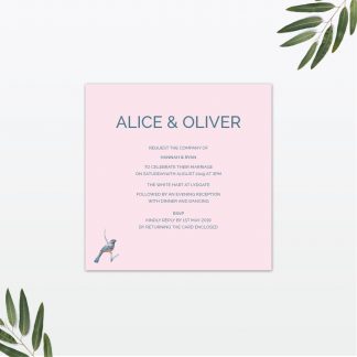 Love Birds Wedding Invitation - Wedding Stationery Love Invited Love Birds single card wedding invitation