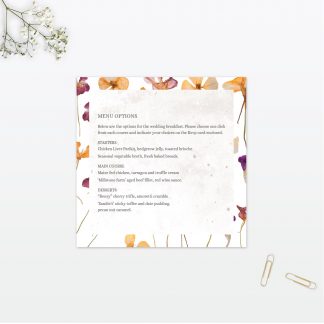 Spring Blossom Additional Information - Wedding Stationery Spring Blossom wedding invitation menu vintage Love Invited