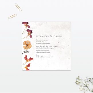 Spring Blossom Wedding Invitation - Wedding Stationery Spring Blossom Single Card Wedding Invitation Vintage Love Invited