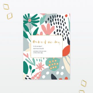 Summertime wedding order of the day foil Love Invited