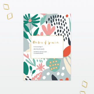 Summertime Wedding Order of Service foil Love Invited