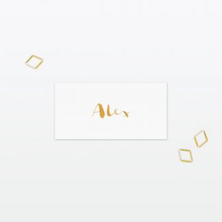 Summertime wedding place card with foil Love Invited