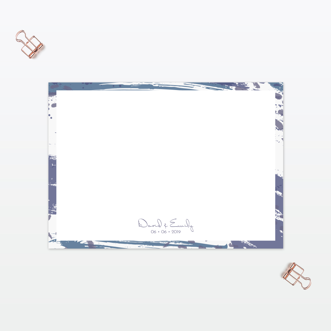 Abstract Brushstroke Thank You Card - Wedding Stationery Abstract Brushstroke wedding thank you card Love Invited
