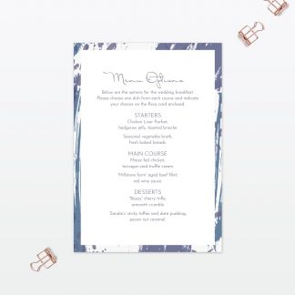 Abstract Brushstroke Invitation Menu - Wedding Stationery Abstract Brushstroke modern wedding invitation menu Love Invited