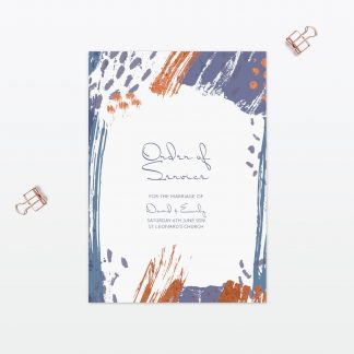 Abstract Brushstroke Order Of Service - Wedding Stationery Abstract Brushstroke wedding order of service with foil Love Invited