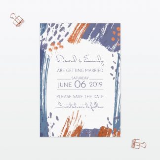Abstract Brushstroke Save The Date - Wedding Stationery Abstract Brushstroke modern wedding save the date with foil Love Invited