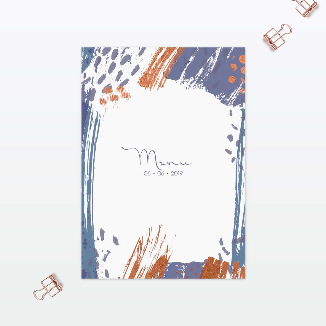 Abstract Brushstroke Table Menu - Wedding Stationery Abstract Brushstroke modern wedding table menu Love Invited