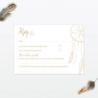 Dreamcatcher RSVP - Wedding Stationery dreamcatcher wedding RSVP card1 min 1