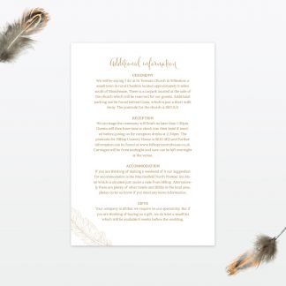 Dreamcatcher Additional Information - Wedding Stationery dreamcatcher wedding invitation guest information1 min 1