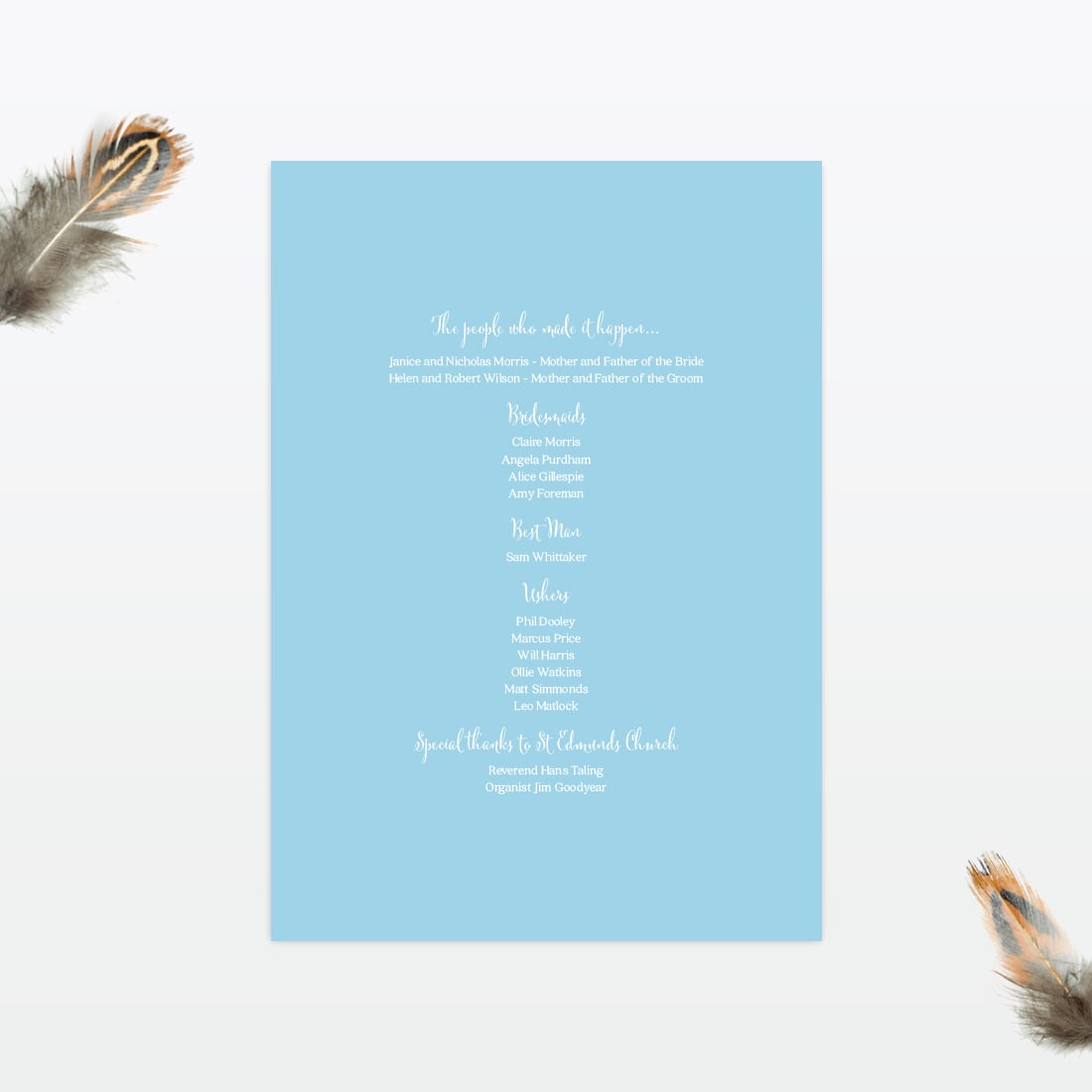Dreamcatcher Order Of Service - Wedding Stationery dreamcatcher wedding order of service back min 1
