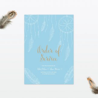 Dreamcatcher Order Of Service - Wedding Stationery dreamcatcher wedding order of service cover min 1