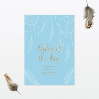 Dreamcatcher Order Of The Day - Wedding Stationery dreamcatcher wedding order of the day min