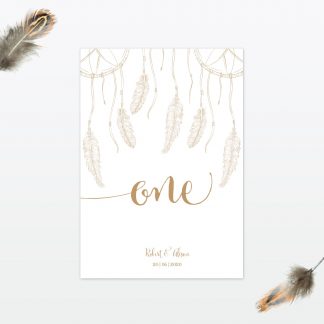 Dreamcatcher Table Number - Wedding Stationery dreamcatcher wedding table number min 1
