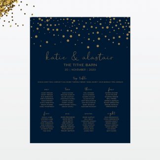 Confetti Wedding Invitation - Wedding Stationery Confetti wedding printed table plan