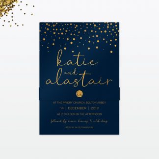 Confetti Wedding Invitation - Wedding Stationery confetti wedding invitation bellyband