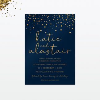 Confetti Wedding Invitation - Wedding Stationery confetti wedding invitation card front
