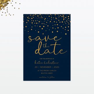 Confetti Wedding Invitation - Wedding Stationery confetti wedding save the date card a6 front