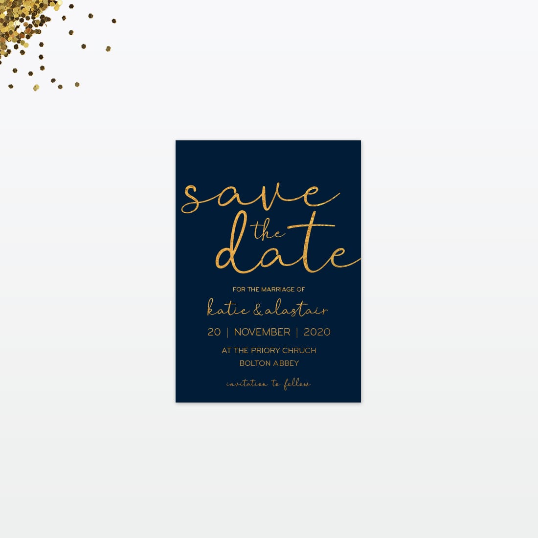 Confetti Wedding Invitation - Wedding Stationery confetti wedding save the date card