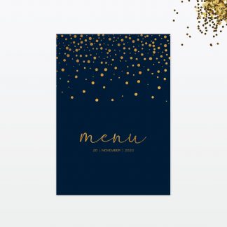 Confetti Wedding Invitation - Wedding Stationery confetti wedding table menu front